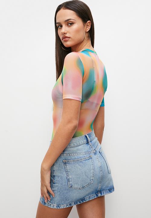 Blake - Crew neck mesh bodysuit - multi