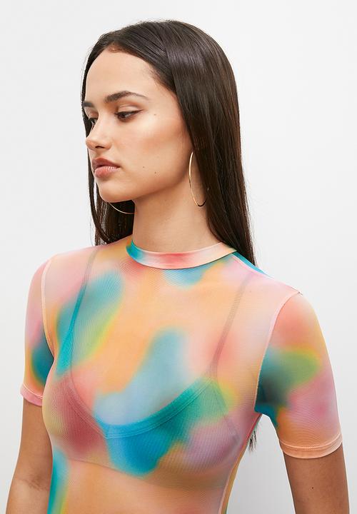Blake - Crew neck mesh bodysuit - multi