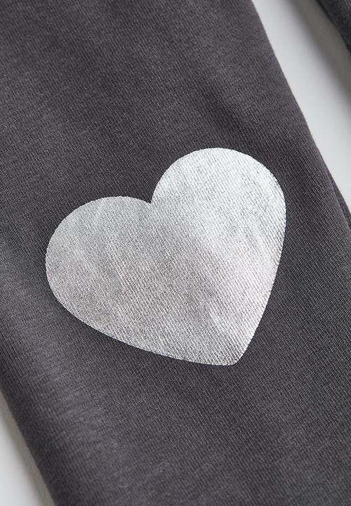 H&M - Leggings - dark grey hearts 