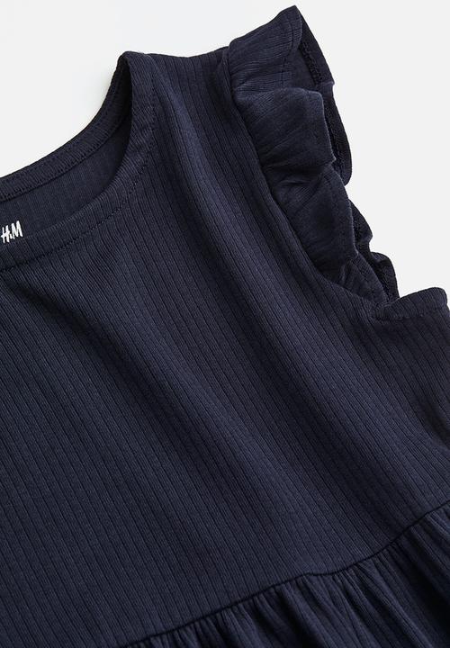 H&M - Ribbed jersey dress - navy blue 