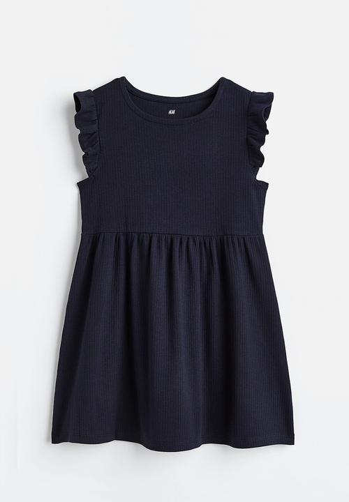 H&M - Ribbed jersey dress - navy blue 