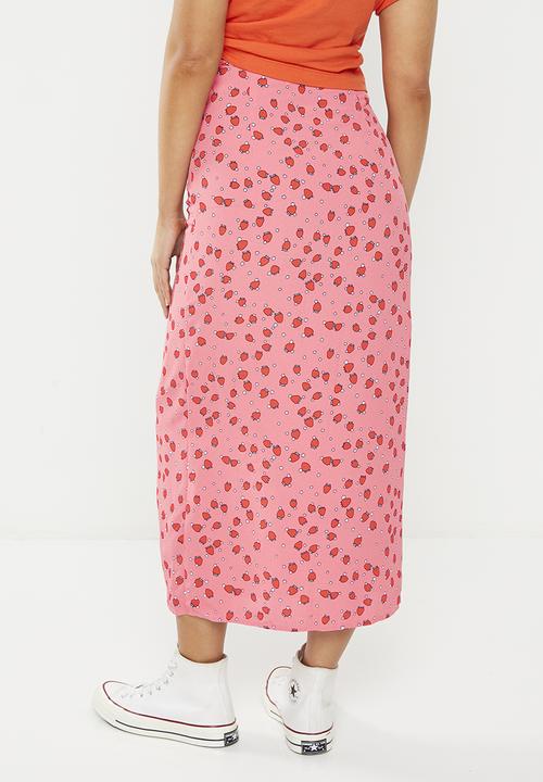 Glamorous - Strawberry print skirt - pink
