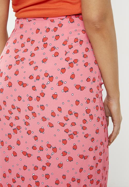Glamorous - Strawberry print skirt - pink