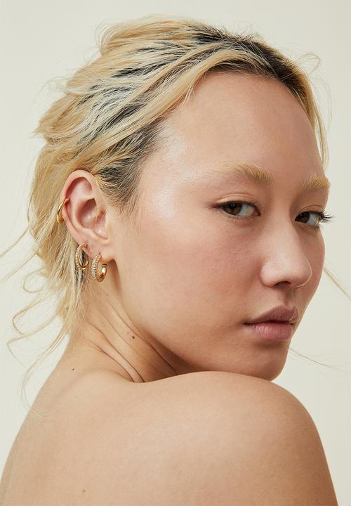 Rubi - 3 Pack mid earring - gold plated dia