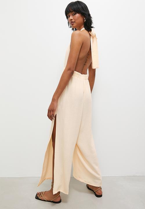 Superbalist - V-neck pleated jumpsuit - ecru