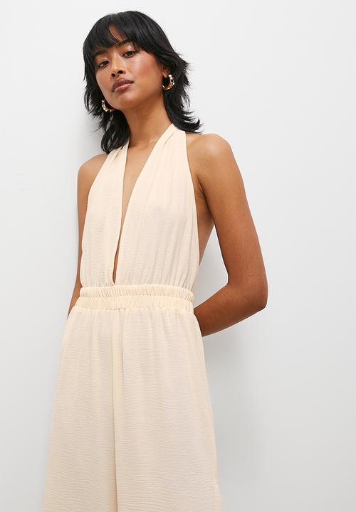 Superbalist - V-neck pleated jumpsuit - ecru