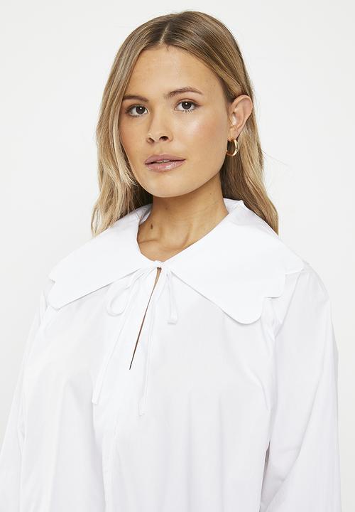Glamorous - Peplum collared blouse - white