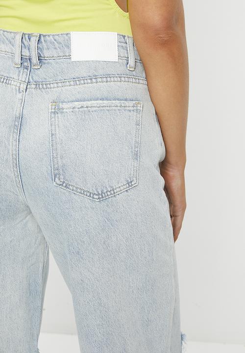 Glamorous - Knee rip wide leg - authentic bleach wash