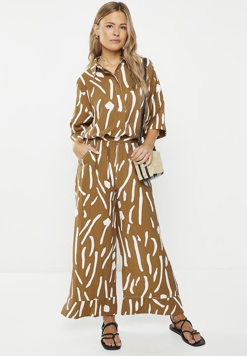Me&B - Viscose boxy shirt with kimono sleeve - kalahari