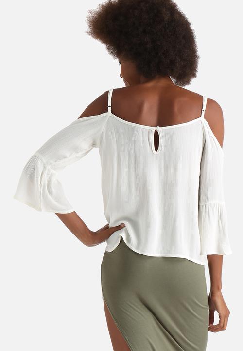 Influence. - Cold Shoulder Cheesecloth Gypsy Blouse