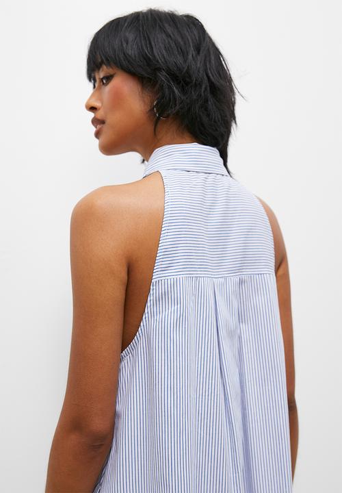 Superbalist - Sleeveless mini t shirt dress - blue stripe