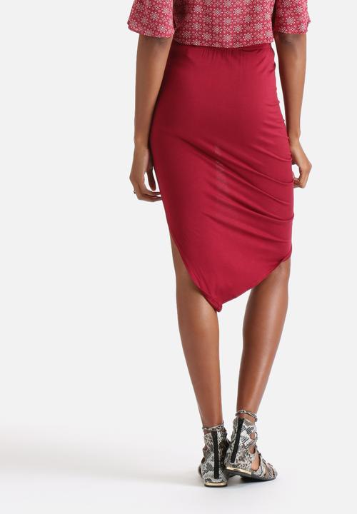 Influence. - Jersey Midi Skirt With Asymmetric Hem