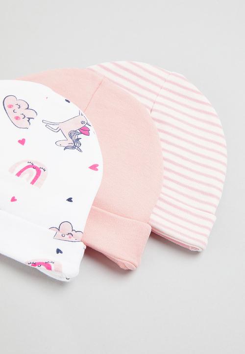 Pop Candy - 3 Pack beanies - pink & white