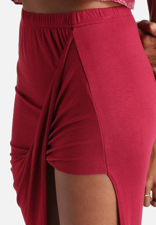 Influence. - Jersey Midi Skirt With Asymmetric Hem