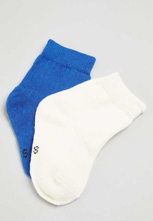 Pop Candy - Baby 2 pack sock set - blue & white