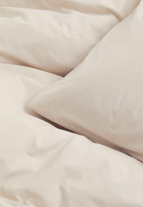 H&M - Cotton single duvet cover set - light beige