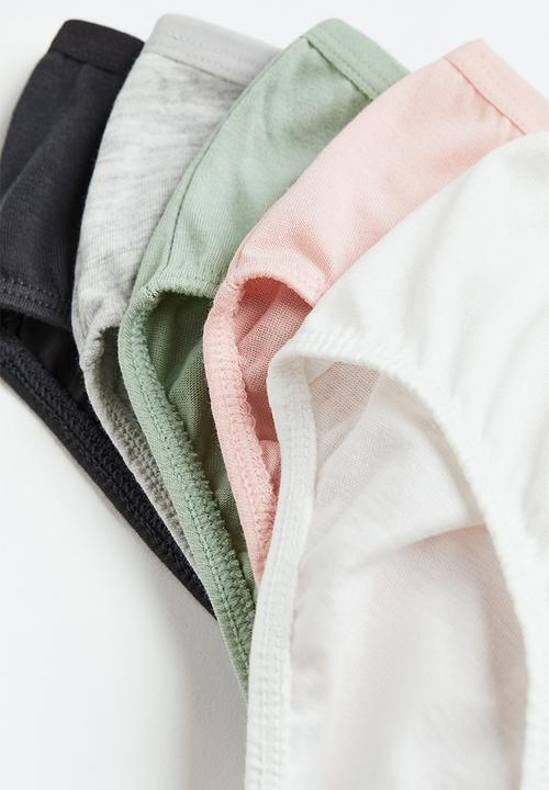 H&M - 5 Pack briefs - sage green & light grey marl