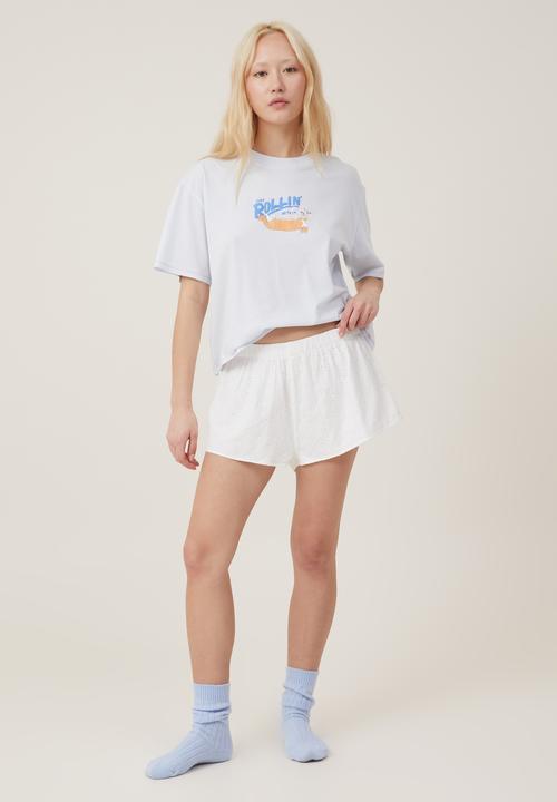 Cotton On - Woven sleep short - white broderie