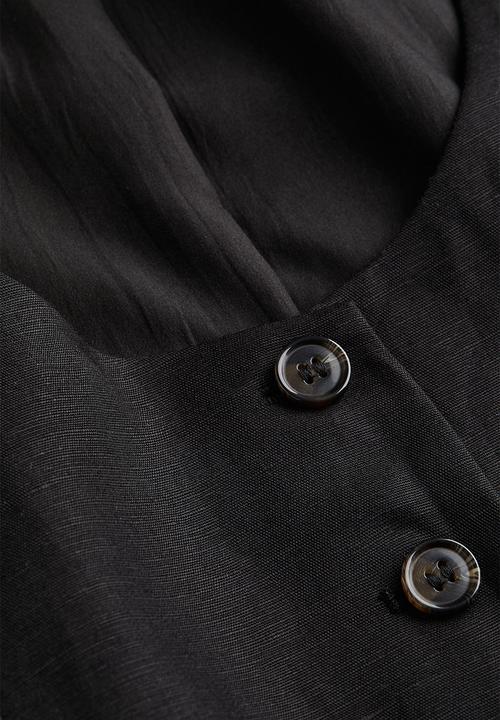 H&M - Linen-blend waistcoat - black