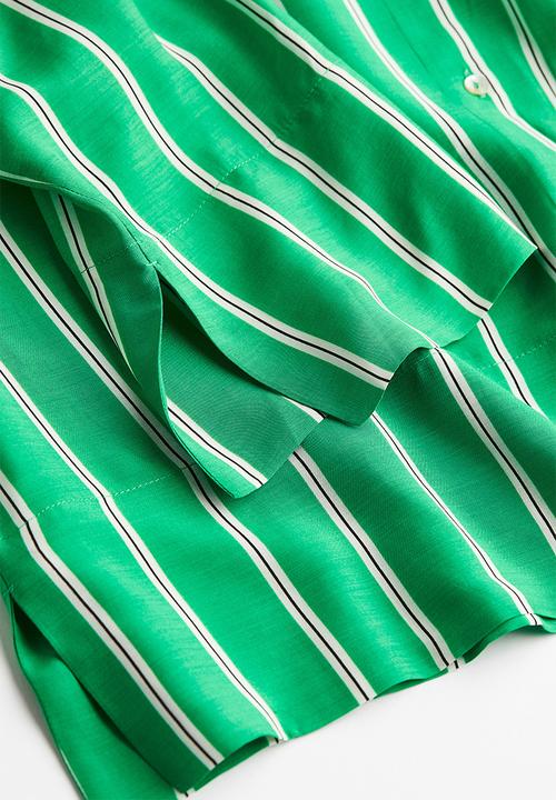 H&M - Oversized shirt - bright green striped