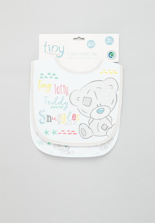 The Character Group (Legacy) - Tiny tatty teddy 2pk jersey bib - grey