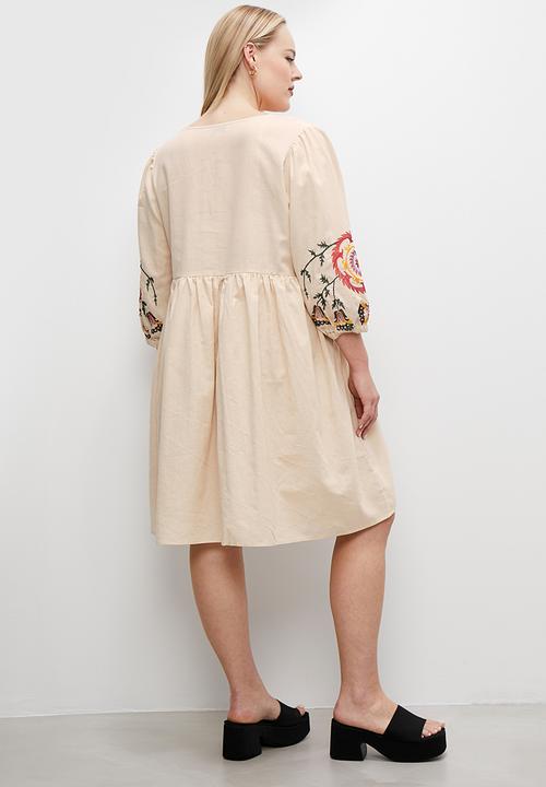 Superbalist - A-line boho mini dress - ecru