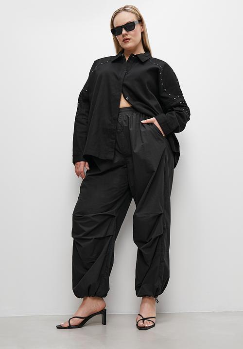 Superbalist - Stud detail denim overshirt - black