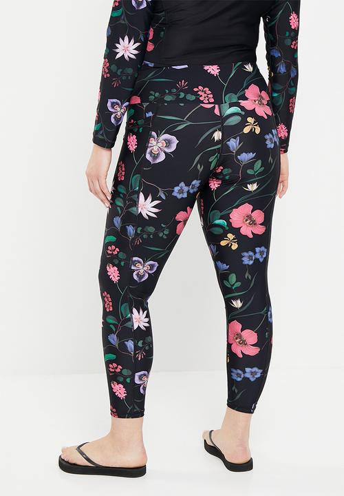 Lizzy - Plus Bel-anna elasticated leggings - Dark Indigenous Floral