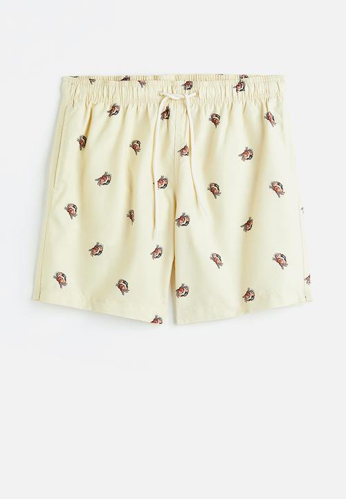 H&M - Patterned swim shorts - light yellow crabs 