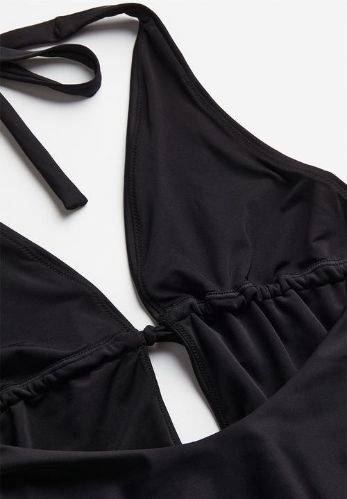 H&M - High leg swimsuit - black