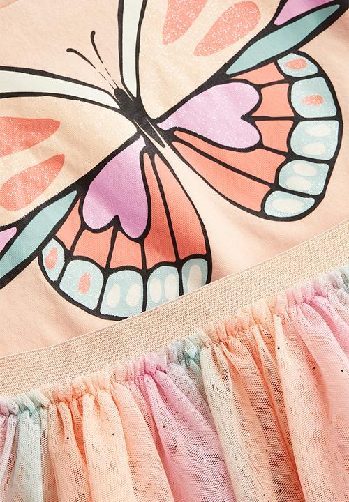 H&M - 2 Piece tulle set - powder pink butterfly 