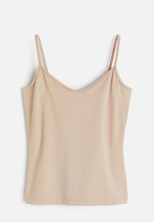 H&M - Strappy microfibre top - beige