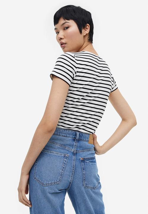 H&M - Ribbed t-shirt - white striped