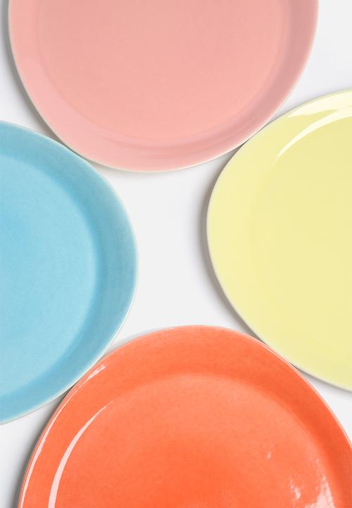Urchin Art - Set of 4 Colour Block Dinner Plates