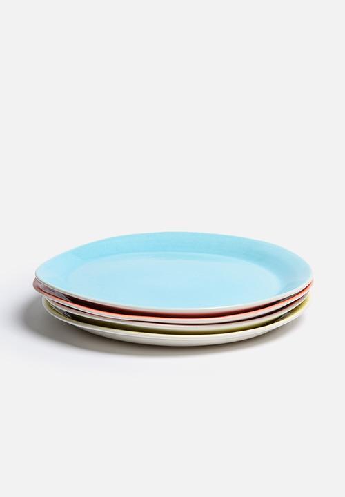 Urchin Art - Set of 4 Colour Block Dinner Plates