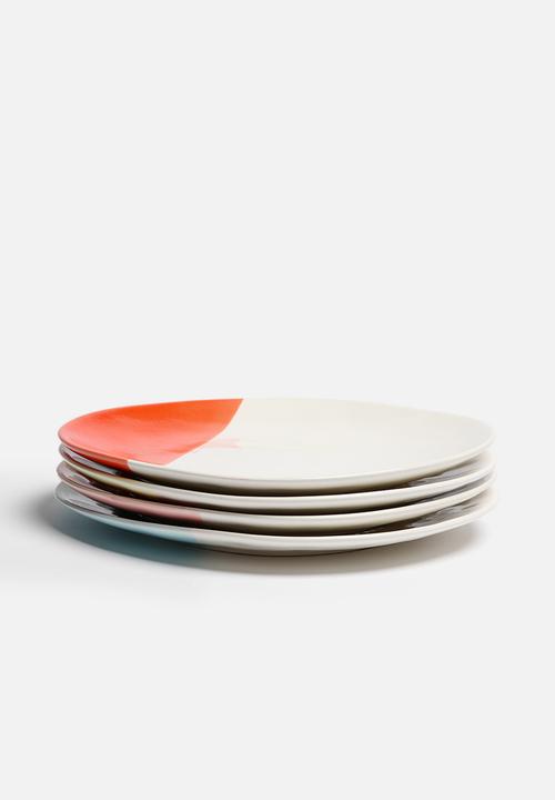 Urchin Art - Set of 4 Colour Block Side Plates