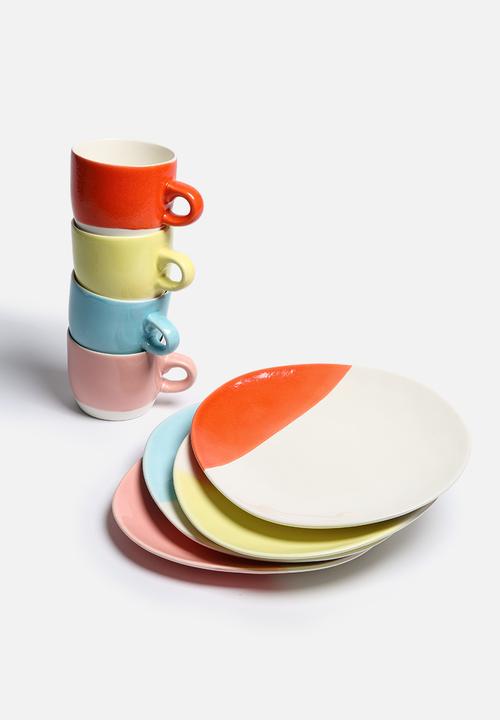 Urchin Art - Set of 4 Colour Block Side Plates