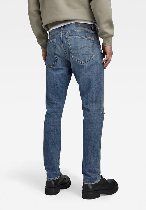 G-STAR - 3301 Slim Sapa stretch denim r - antique faded oasis ripped