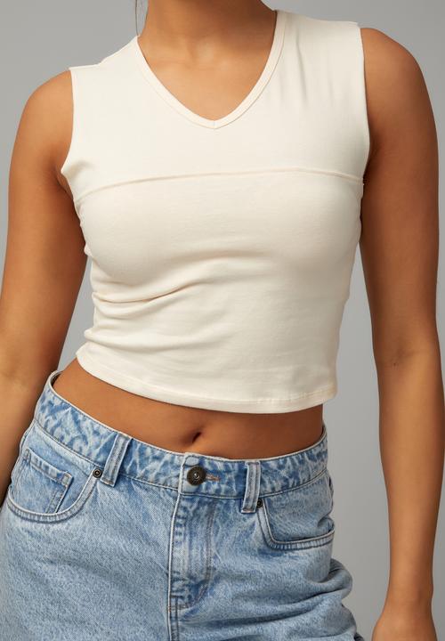 Factorie - Sports V-neck tank - stone