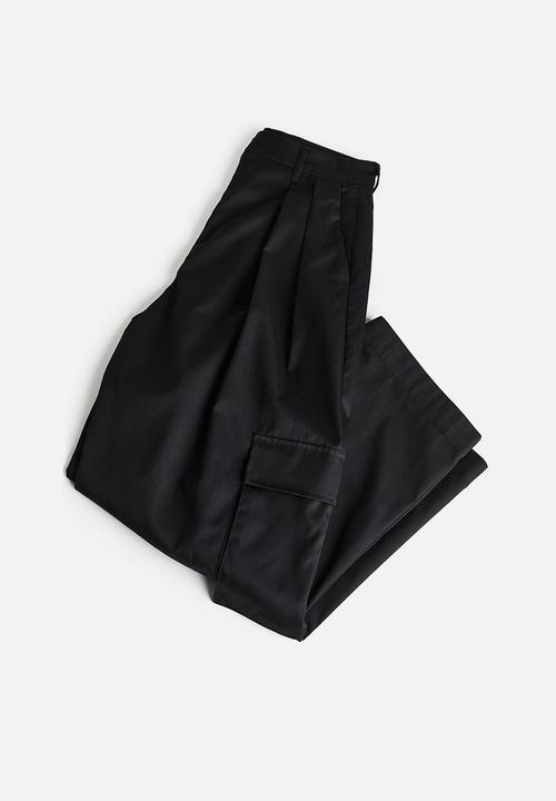 H&M - Wide utility trousers - black