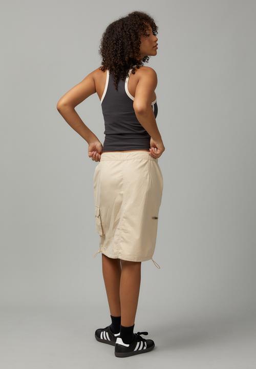 Factorie - Knee length cargo skirt - utility tan