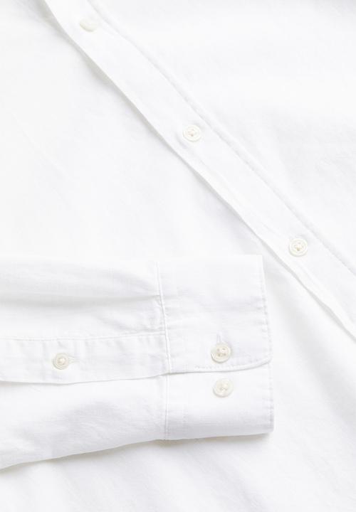 H&M - Regular fit linen-blend shirt - white