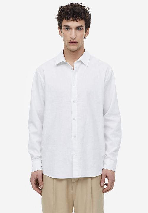 H&M - Regular fit linen-blend shirt - white