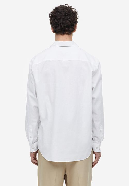 H&M - Regular fit linen-blend shirt - white