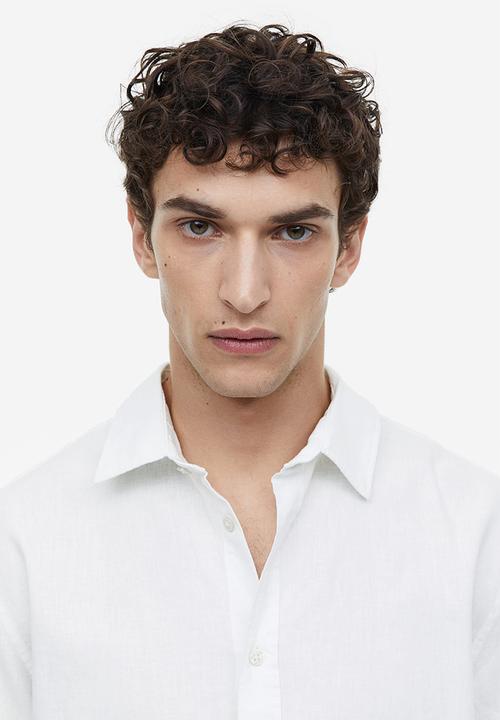 H&M - Regular fit linen-blend shirt - white