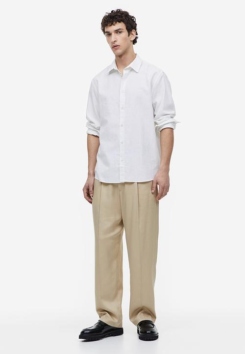 H&M - Regular fit linen-blend shirt - white
