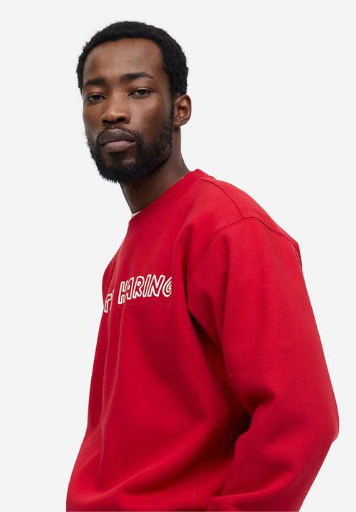 H&M - Oversized fit printed sweatshirt - red keith haring 