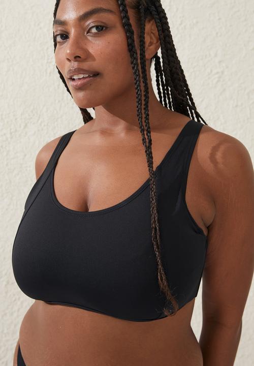 Cotton On - Plus scoop neck D+ bikini top - black