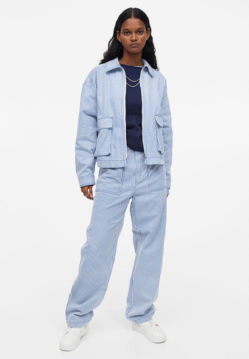 H&M - Twill utility jacket -  blue striped