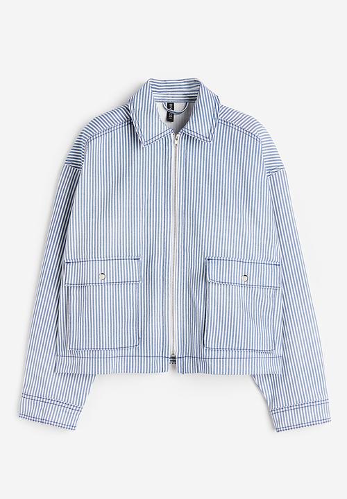 H&M - Twill utility jacket -  blue striped
